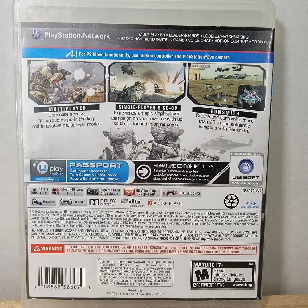 PLAYSTATION 3 Ghost Recon: Future Soldier (Signature Edition) w/ Booklet
